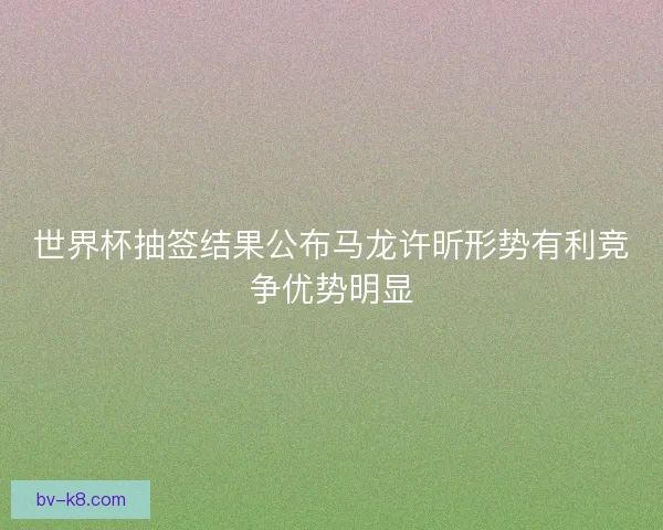 世界杯抽签结果公布马龙许昕形势有利竞争优势明显 世界杯抽签结果公布马龙许昕形势有利竞争优势明显